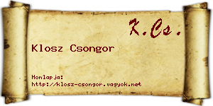 Klosz Csongor névjegykártya