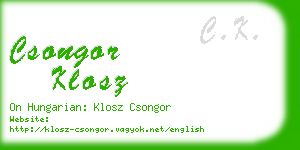 csongor klosz business card